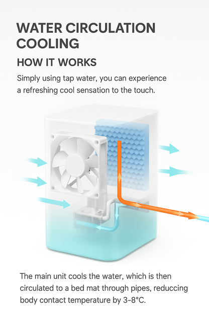 「2025 Upgraded Water-Cooled Mattress Pad with Ice Mode  Smart Temperature Control Cooling Blanket for Summer Heat Relief  UL/CE Certified Dual Use (Home & Medical)  Twin/Queen/King Size Quiet Bed Cooling System」